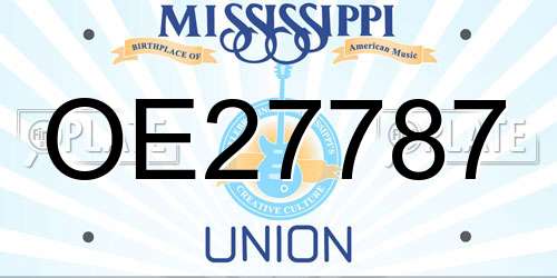 OE27787 Mississippi License Plate