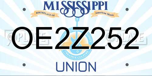 OE2Z252 Mississippi License Plate