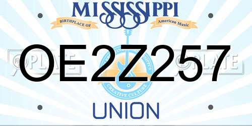 OE2Z257 Mississippi License Plate