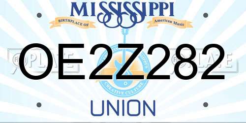 OE2Z282 Mississippi License Plate
