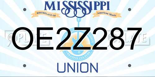 OE2Z287 Mississippi License Plate