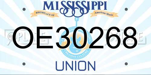 OE30268 Mississippi License Plate