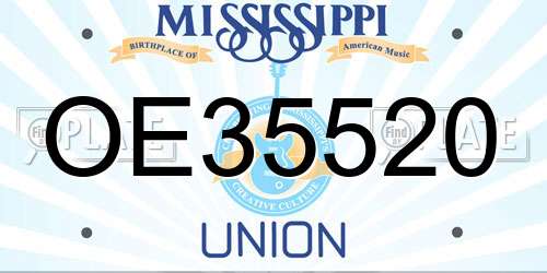 OE35520 Mississippi License Plate