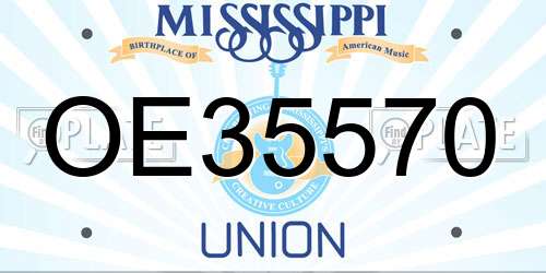 OE35570 Mississippi License Plate