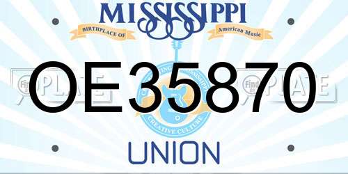 OE35870 Mississippi License Plate