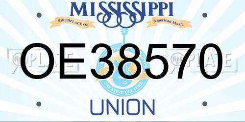 OE38570 Mississippi License Plate