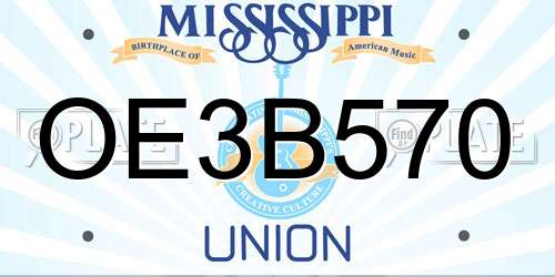 OE3B570 Mississippi License Plate