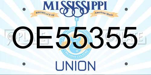 OE55355 Mississippi License Plate