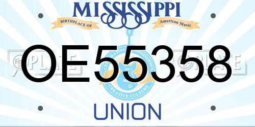 OE55358 Mississippi License Plate