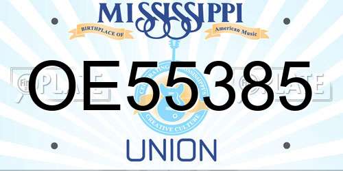 OE55385 Mississippi License Plate