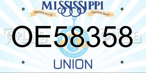 OE58358 Mississippi License Plate