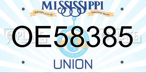 OE58385 Mississippi License Plate