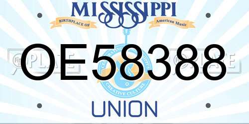 OE58388 Mississippi License Plate