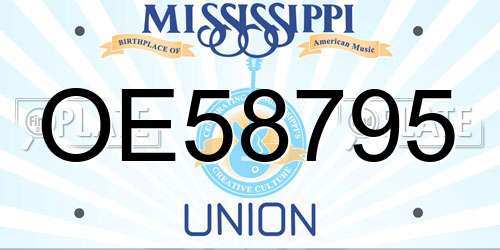 OE58795 Mississippi License Plate