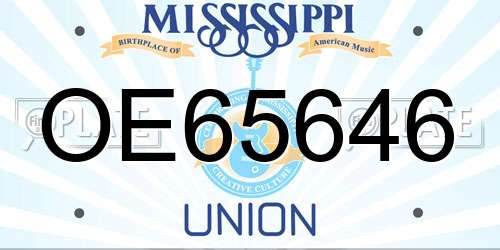 OE65646 Mississippi License Plate