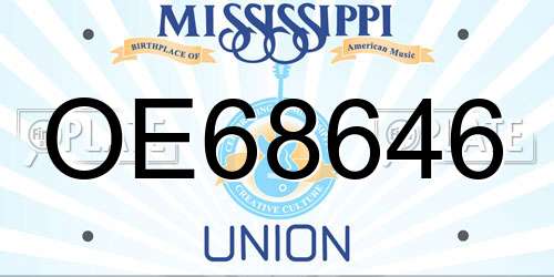 OE68646 Mississippi License Plate