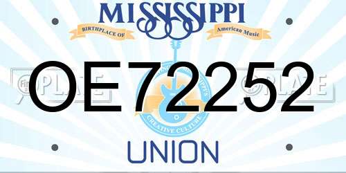 OE72252 Mississippi License Plate