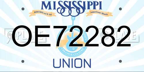 OE72282 Mississippi License Plate