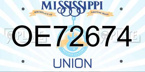OE72674 Mississippi License Plate