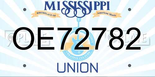 OE72782 Mississippi License Plate