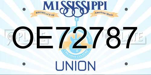 OE72787 Mississippi License Plate