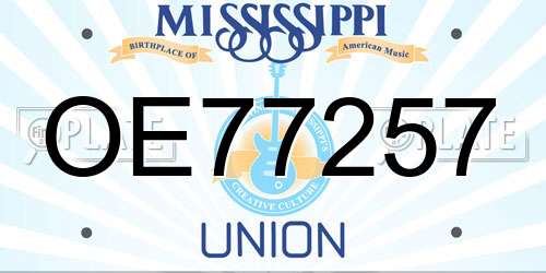 OE77257 Mississippi License Plate