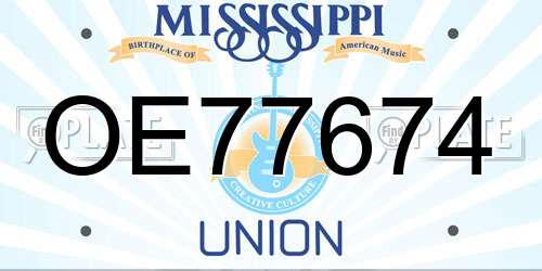 OE77674 Mississippi License Plate