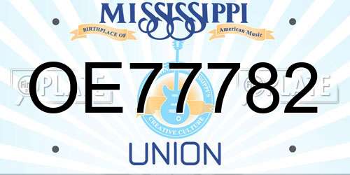 OE77782 Mississippi License Plate