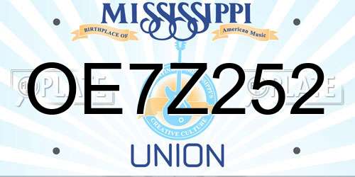 OE7Z252 Mississippi License Plate