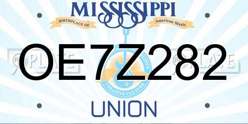 OE7Z282 Mississippi License Plate