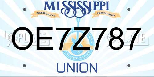 OE7Z787 Mississippi License Plate