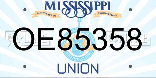 OE85358 Mississippi License Plate