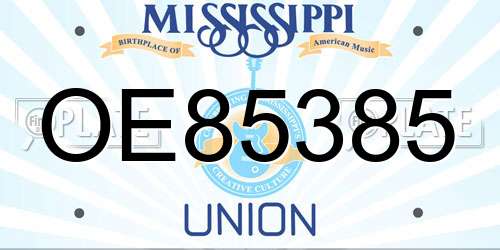 OE85385 Mississippi License Plate