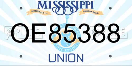 OE85388 Mississippi License Plate
