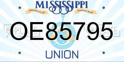 OE85795 Mississippi License Plate