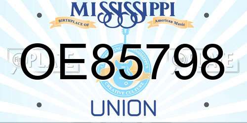 OE85798 Mississippi License Plate
