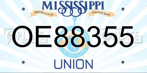 OE88355 Mississippi License Plate
