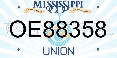 OE88358 Mississippi License Plate