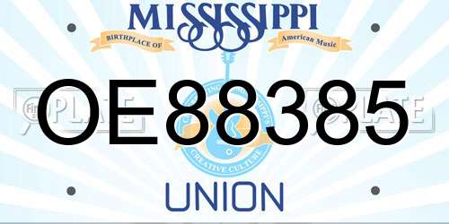 OE88385 Mississippi License Plate