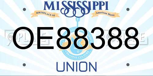 OE88388 Mississippi License Plate
