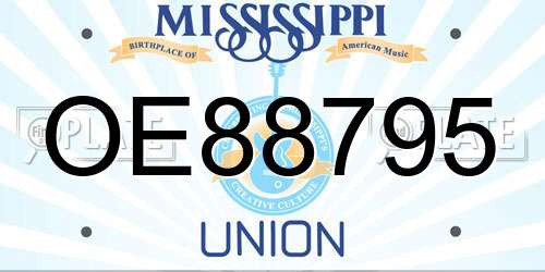 OE88795 Mississippi License Plate
