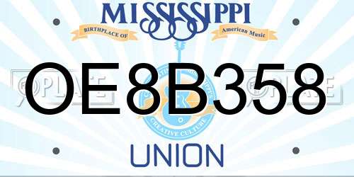 OE8B358 Mississippi License Plate