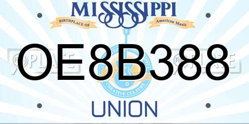 OE8B388 Mississippi License Plate