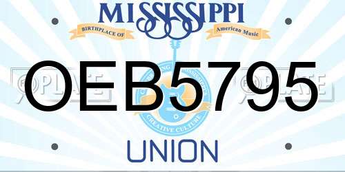 OEB5795 Mississippi License Plate