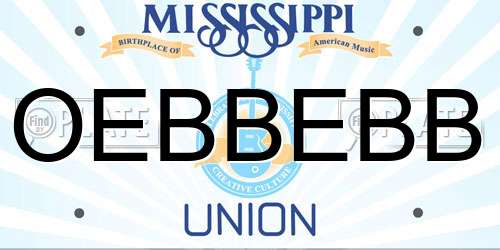 OEBBEBB Mississippi License Plate