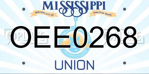 OEE0268 Mississippi License Plate
