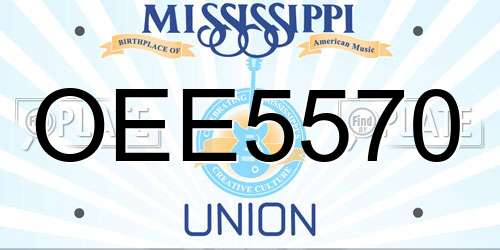 OEE5570 Mississippi License Plate