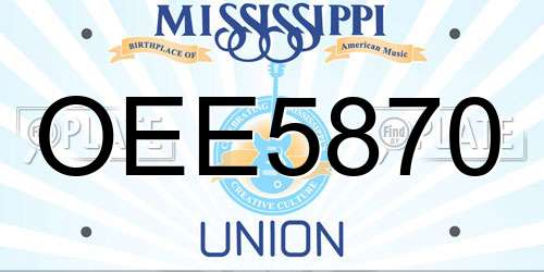 OEE5870 Mississippi License Plate