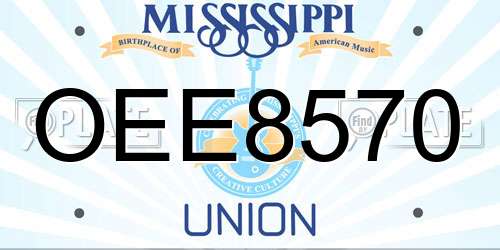 OEE8570 Mississippi License Plate