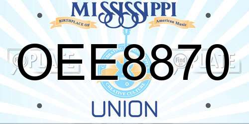 OEE8870 Mississippi License Plate